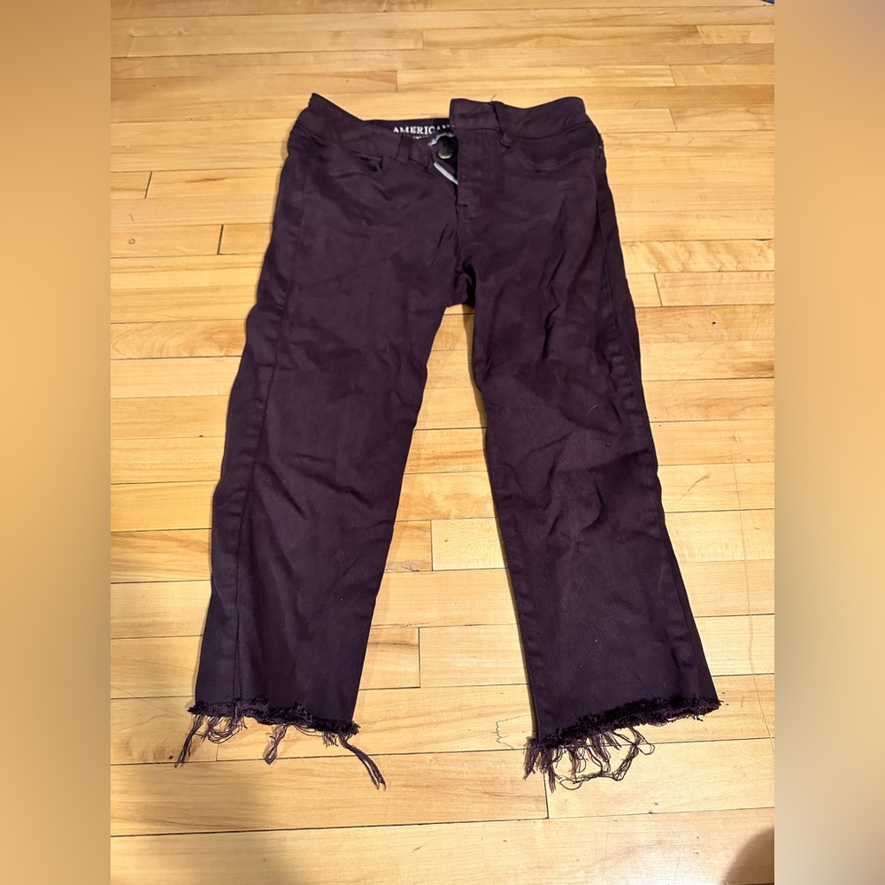 AMERICAN EAGLE Brown Cut Off Jeans